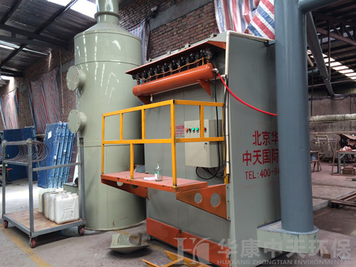 华康环保为天津炒货厂生产的炒货锅炉除尘器安装现场  